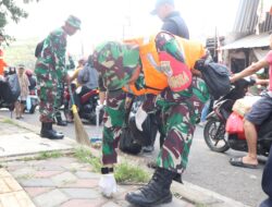 Jelang Peringatan HUT TNI ke-81, Koramil Ciputat Bersihkan Sampah