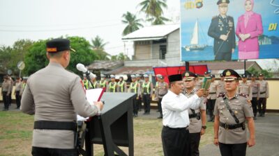 KAPOLRES BELITUNG PIMPIN SERTIJAB ENAM PEJABAT DAN UPACARA KENAIKAN PANGKAT PNS POLRI